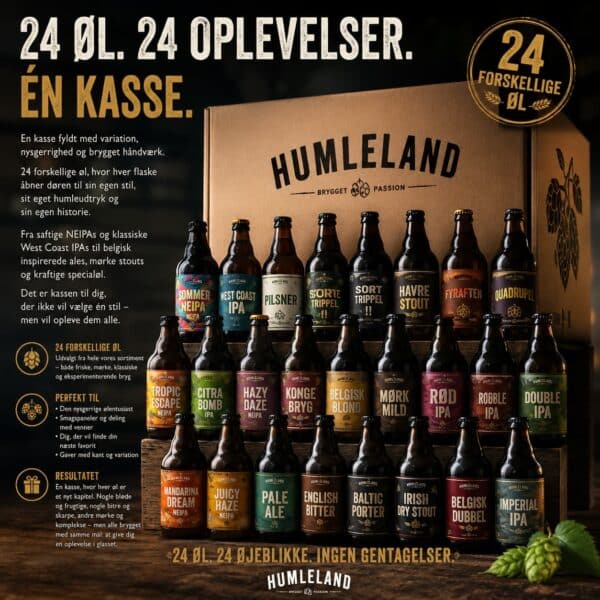 Her ser du et bundle af 24 forskellige øl